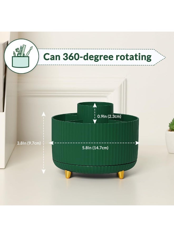 360 Degree Rotating Desk Organizer, Dual-Purpose Pencil Pen Holder for Desk, Rotating Desk Pen Organizer with 5 Slots, Art Supplies, Pencil Cup for Office, School, Home - Image 2